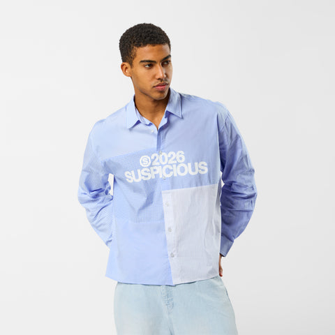 Spring 1 / S2026 Patchwork Longsleeve Shirt - Light Blue