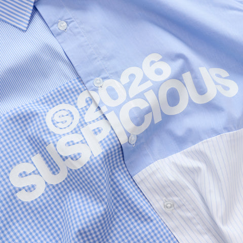 Spring 1 / S2026 Patchwork Longsleeve Shirt - Light Blue