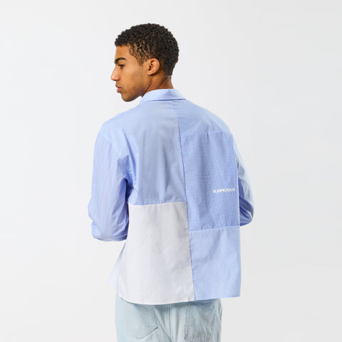 Spring 1 / S2026 Patchwork Longsleeve Shirt - Light Blue