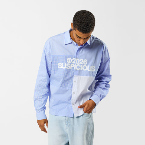 Spring 1 / S2026 Patchwork Longsleeve Shirt - Light Blue