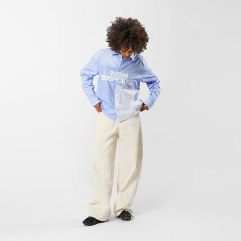 Spring 1 / S2026 Patchwork Longsleeve Shirt - Light Blue