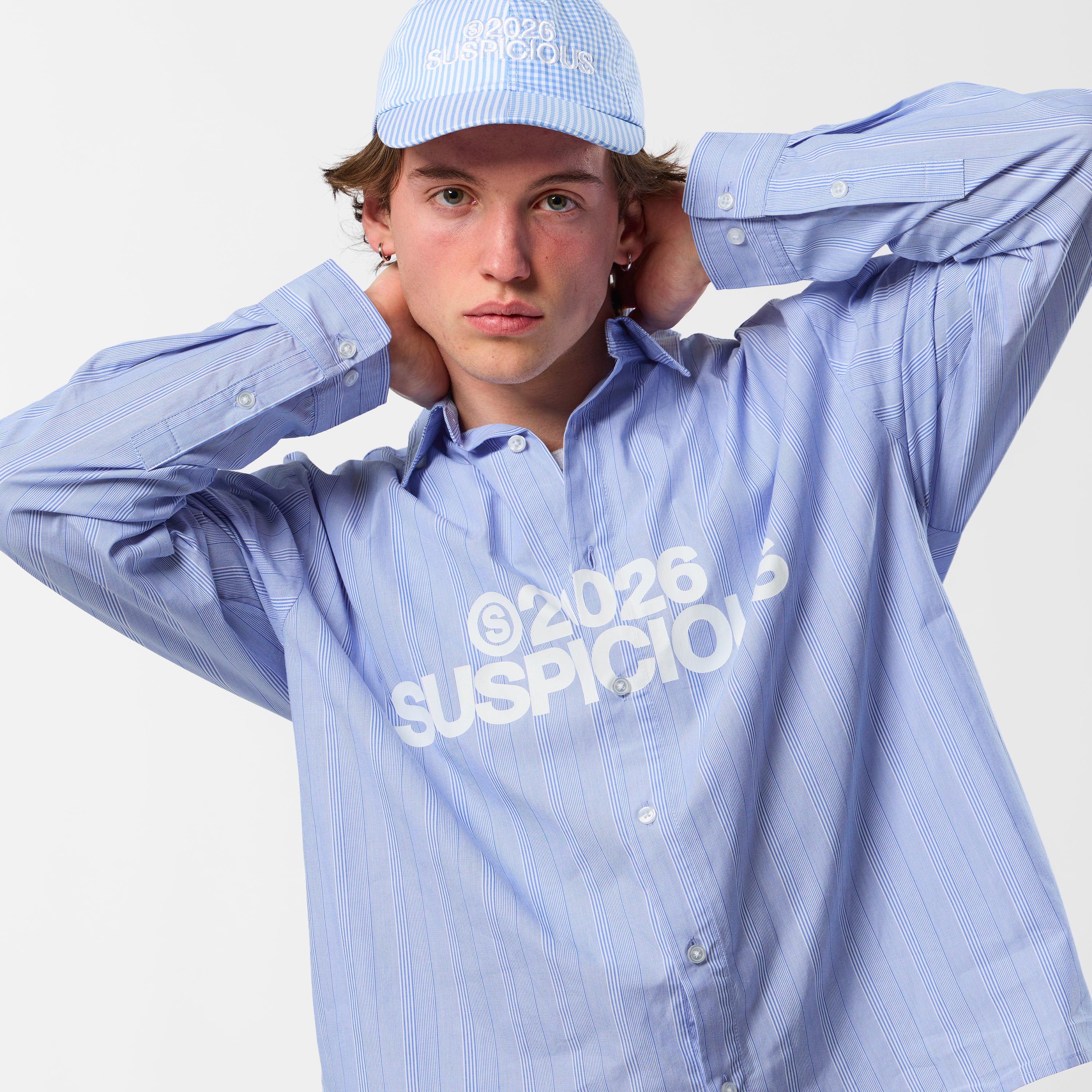 S2026 Striped Longsleeve Shirt - Light Blue & White – Suspicious