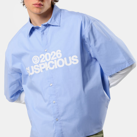 Spring 1 / S2026 Striped Shortsleeve Shirt - Light Blue