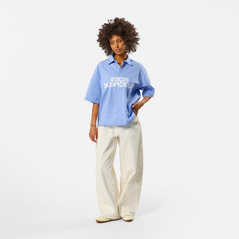 Spring 1 / S2026 Striped Shortsleeve Shirt - Light Blue