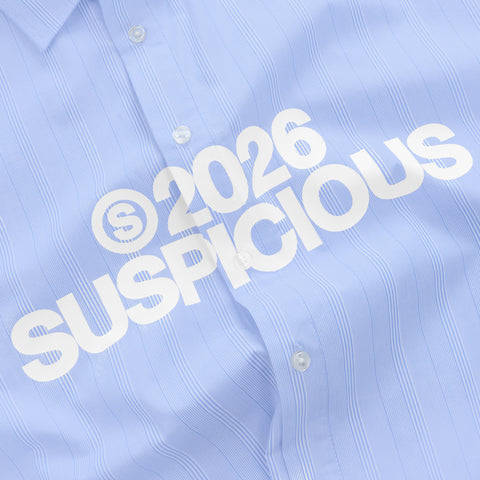 Spring 1 / S2026 Striped Shortsleeve Shirt - Light Blue & White