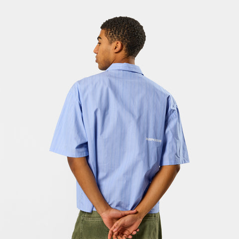 Spring 1 / S2026 Striped Shortsleeve Shirt - Light Blue & White