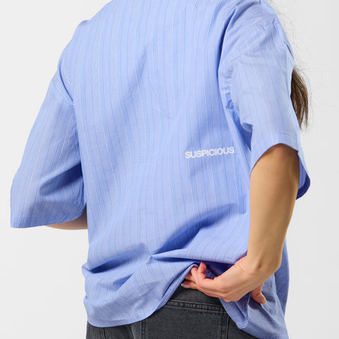 Spring 1 / S2026 Striped Shortsleeve Shirt - Light Blue & White