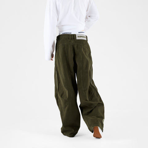 Off Season / S Club Big Barrel Jeans - Dusty Green