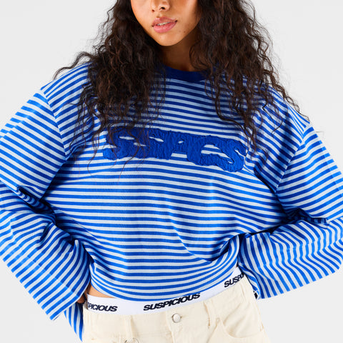 Summer Stripes / SSPCS Applique Striped Longsleeve - Blue