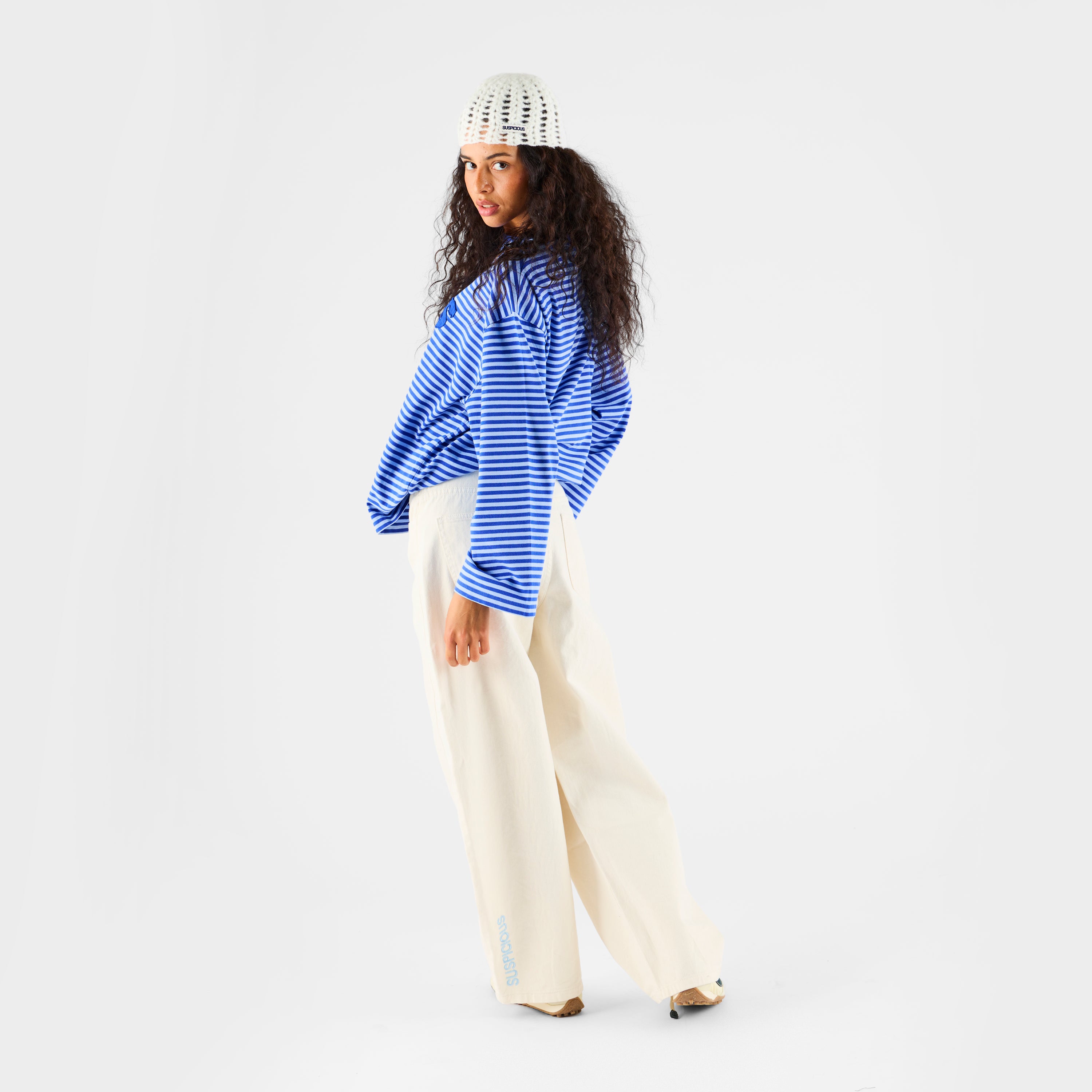 SSPCS Applique Striped Longsleeve - Blue – Suspicious Antwerp
