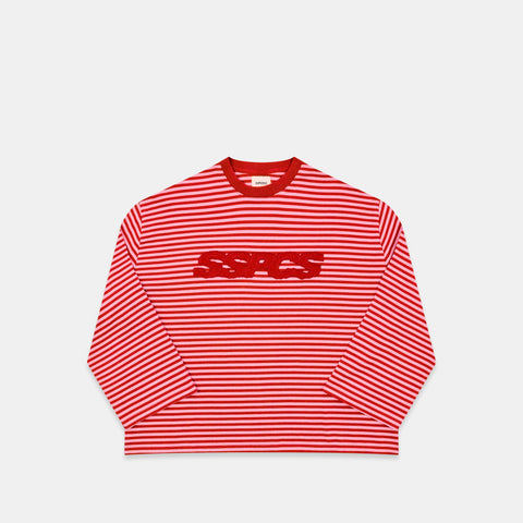 Summer Stripes / SSPCS Applique Striped Longsleeve - Red