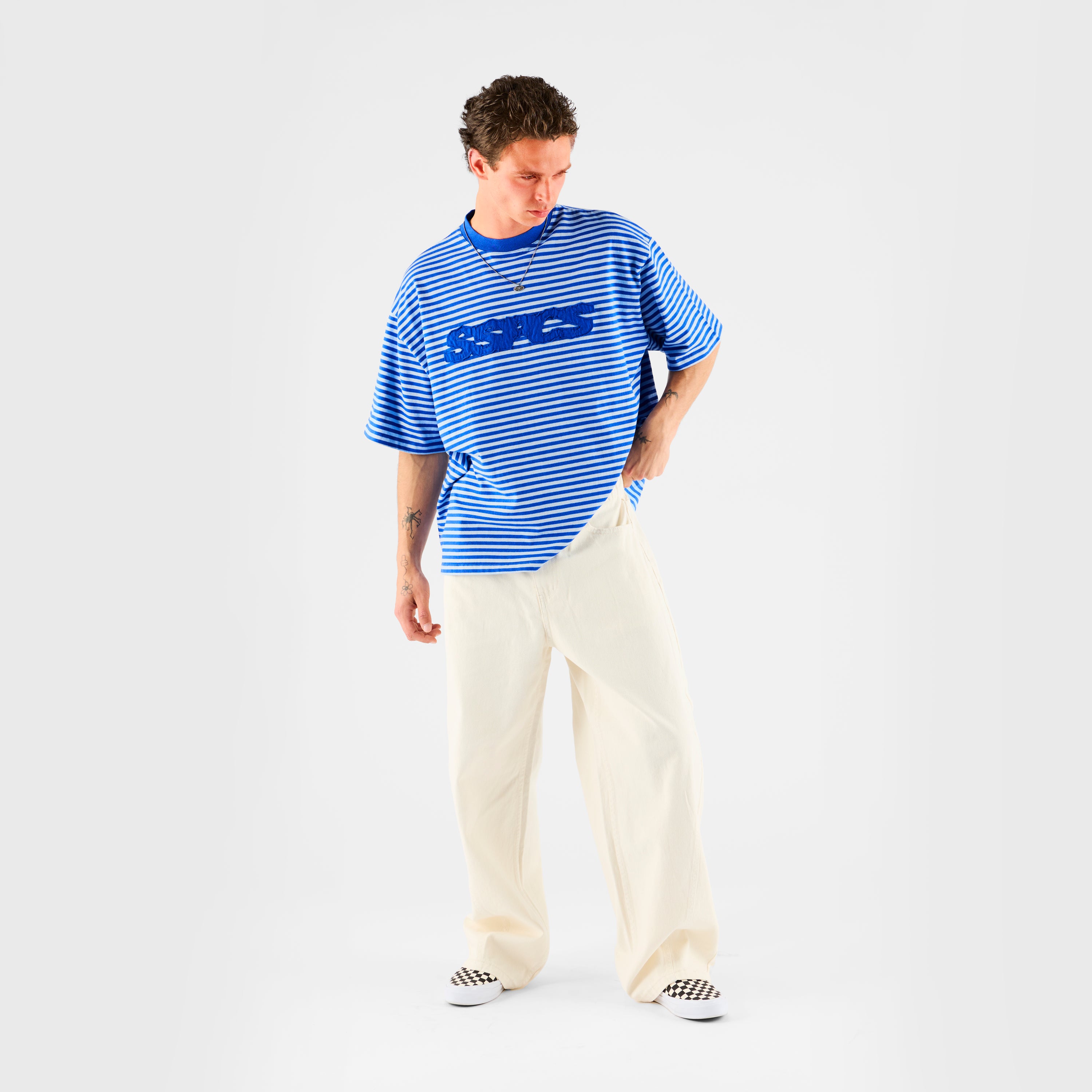 SSPCS Applique Striped Tee - Blue – Suspicious Antwerp