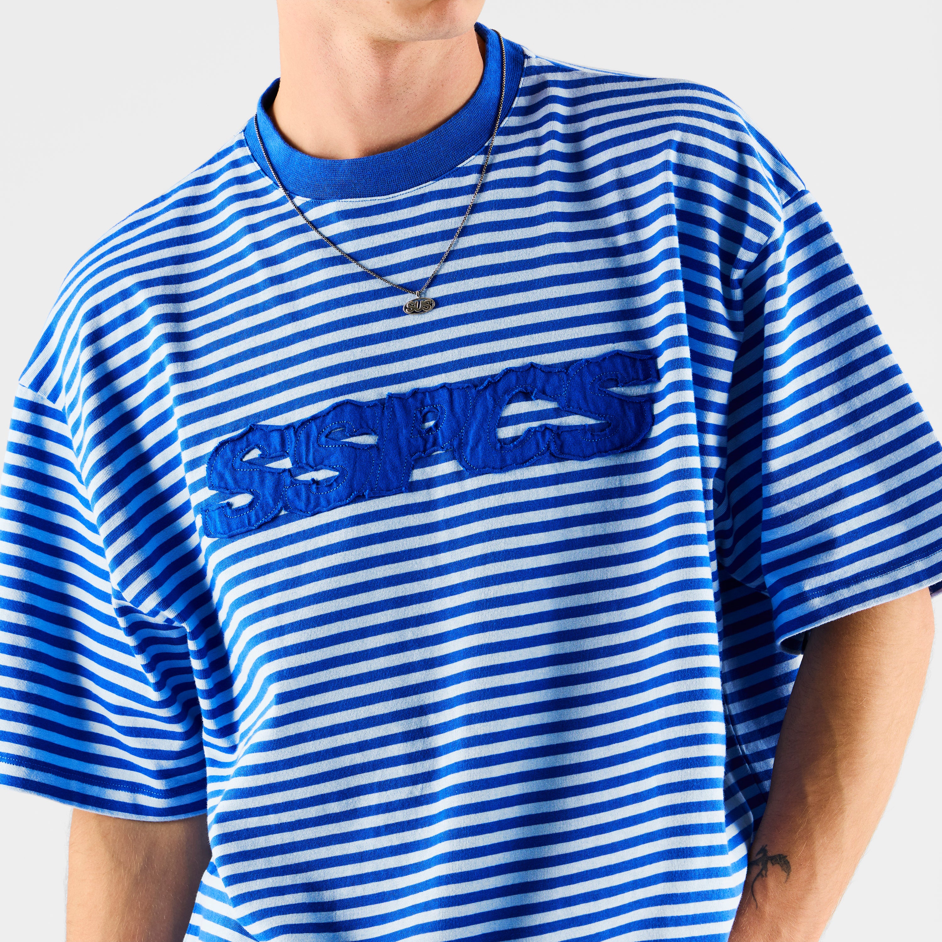 SSPCS Applique Striped Tee - Blue – Suspicious Antwerp