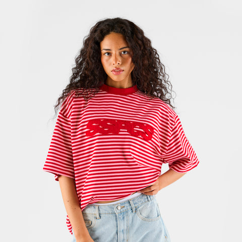 Summer Stripes / SSPCS Applique Striped Tee - Red
