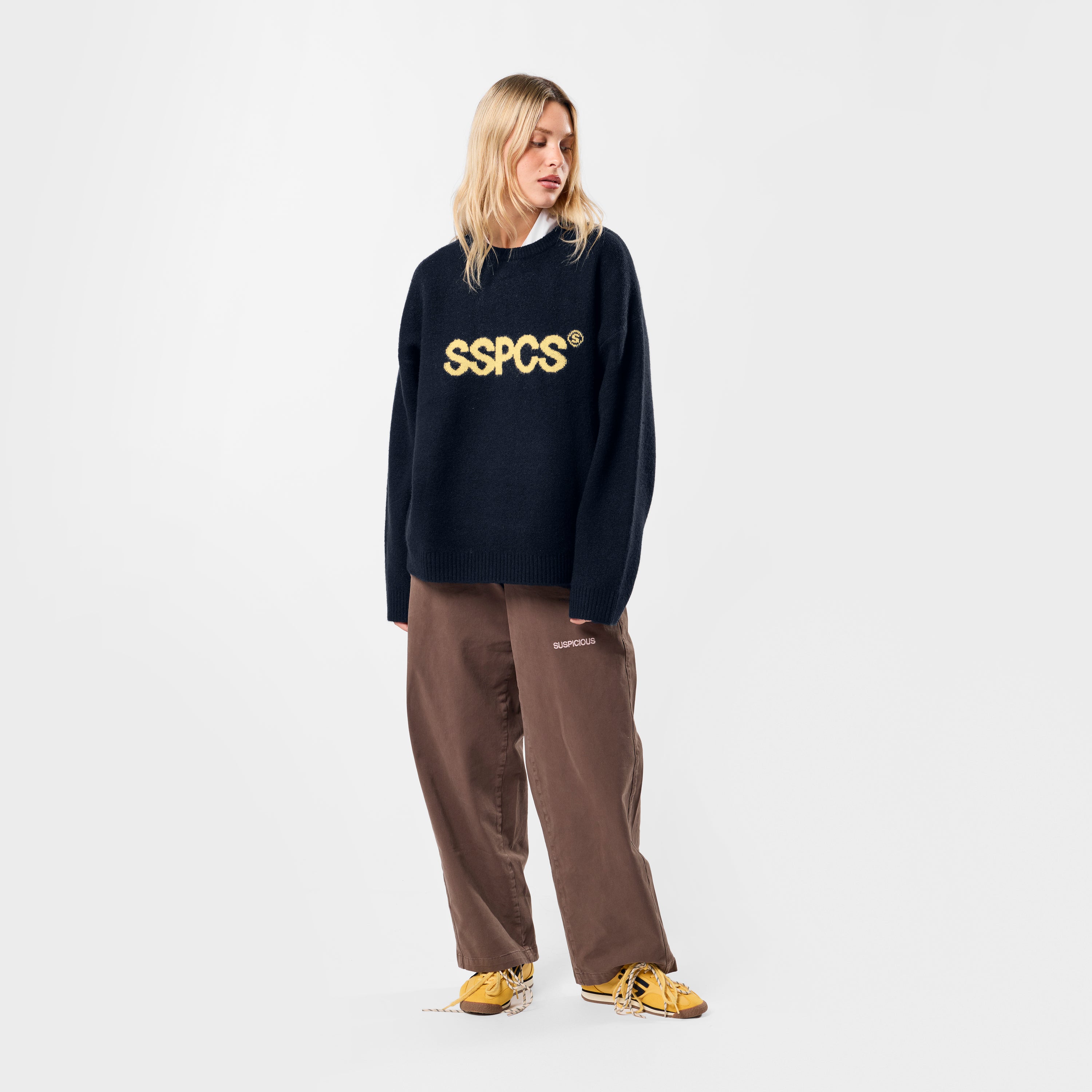 SSPCS Knitted Sweat - Navy – Suspicious Antwerp