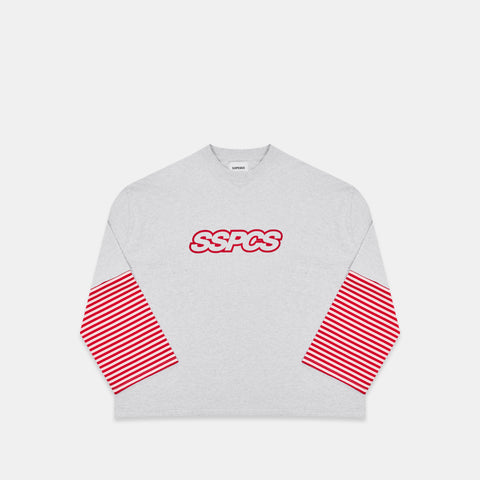 Summer Stripes / SSPCS Striped Layered Longsleeve - Ash & Red