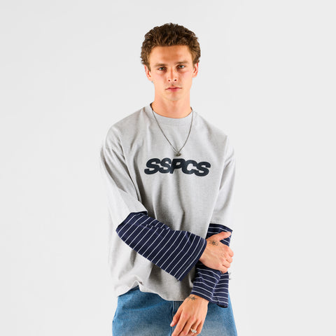 Summer Stripes / SSPCS Striped Layered Longsleeve - Grey