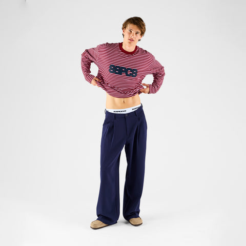 End Of Summer / SSPCS Striped Longsleeve - Dusty Pink & Red