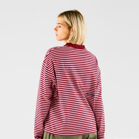 End Of Summer / SSPCS Striped Longsleeve - Dusty Pink & Red