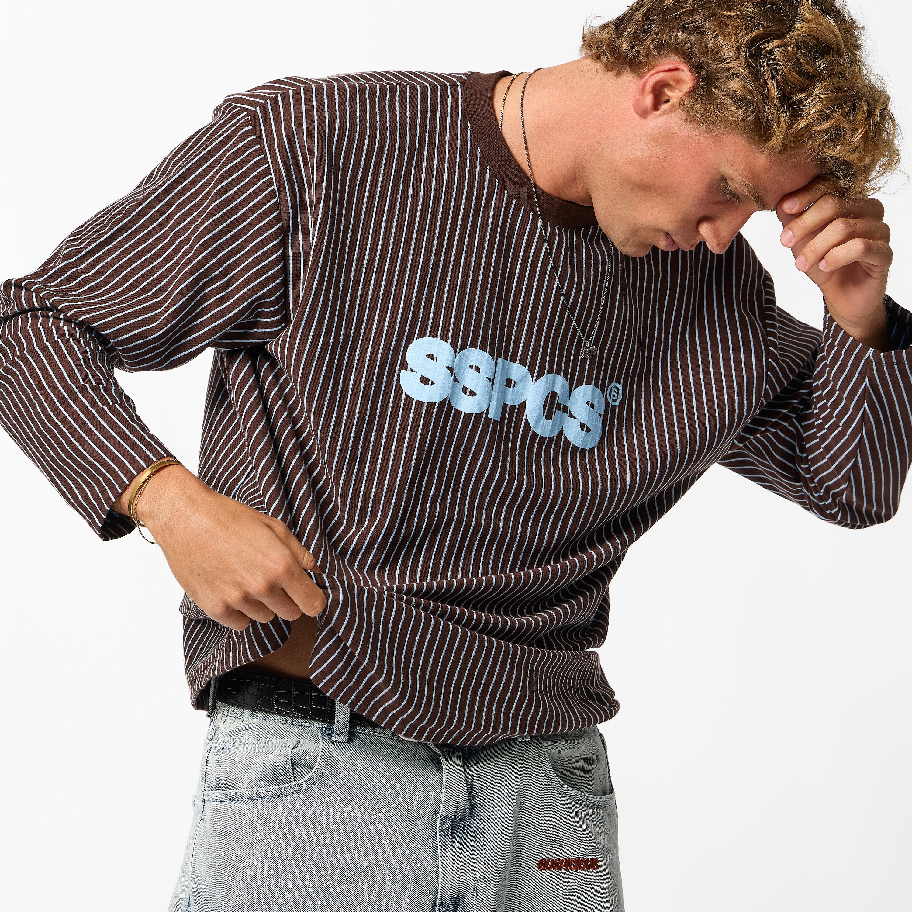 SSPCS Striped Longsleeve - Espresso – Suspicious Antwerp