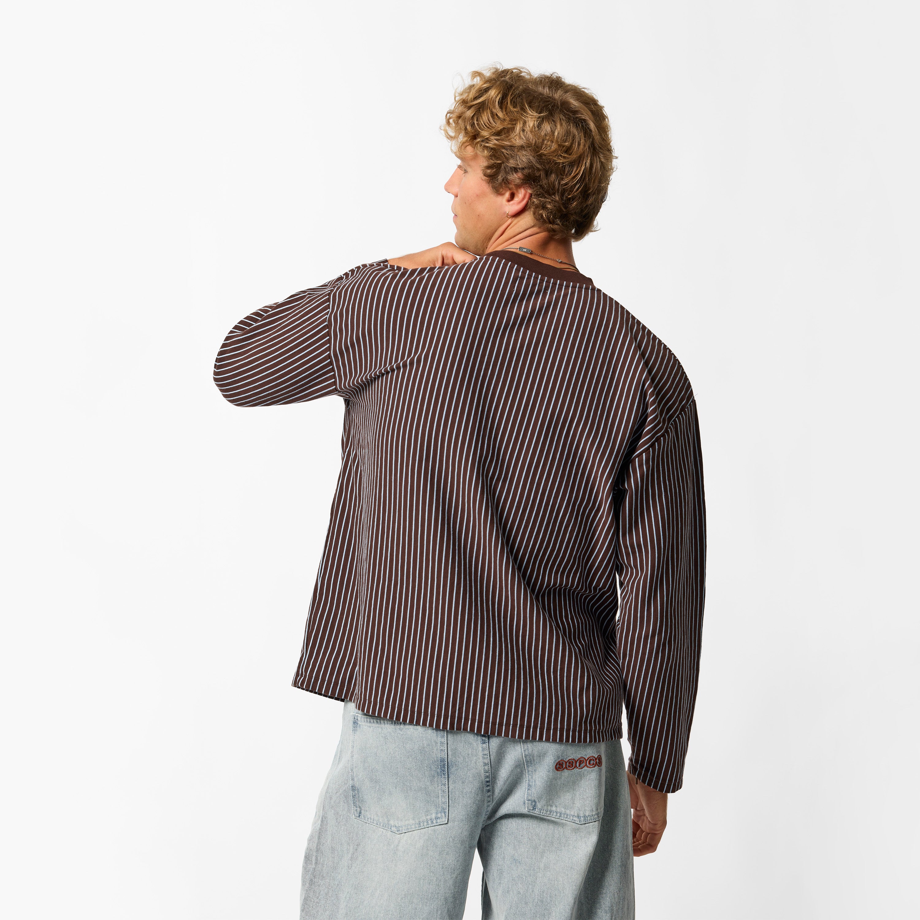 SSPCS Striped Longsleeve - Espresso – Suspicious Antwerp