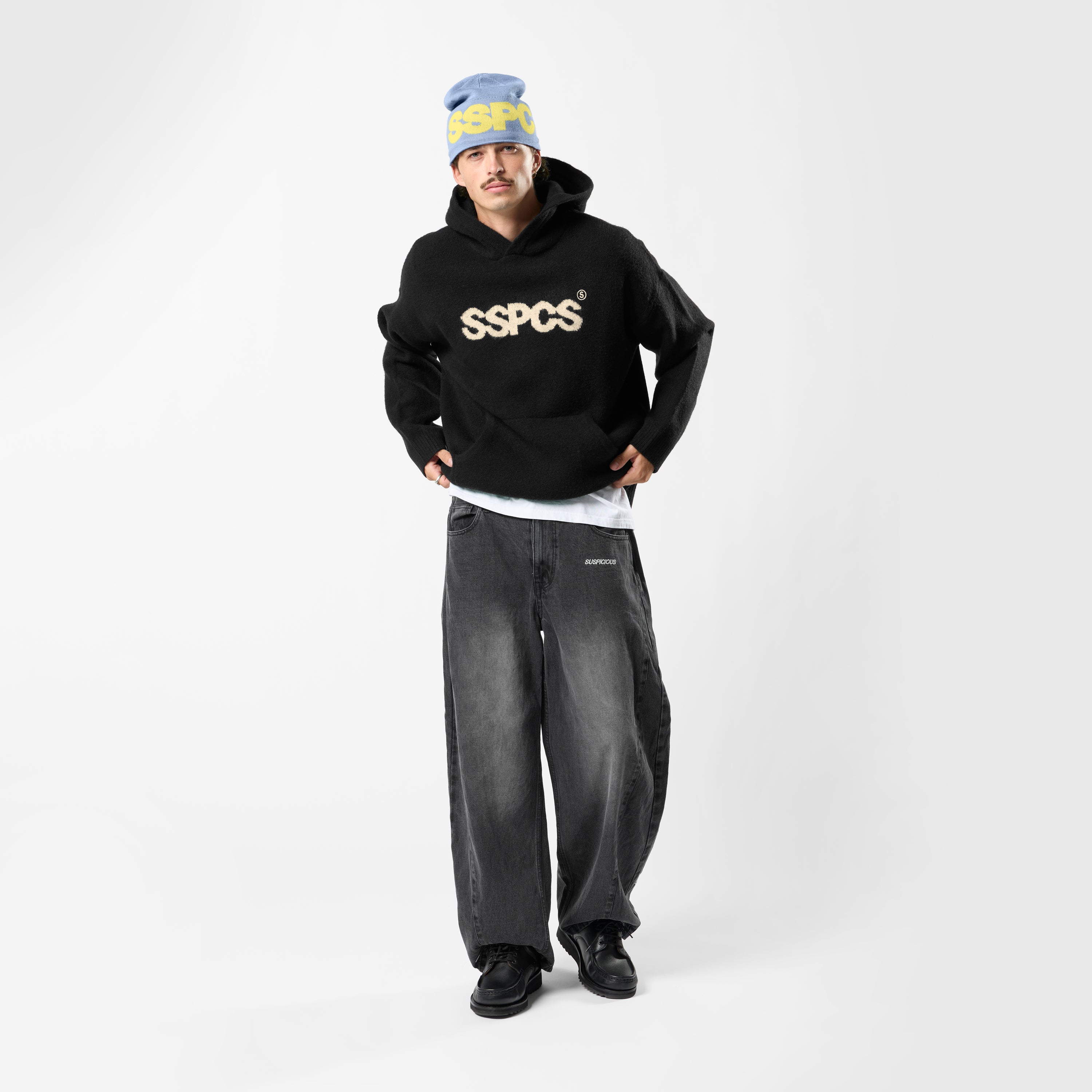 SSPCS Knitted Hoodie - Black – Suspicious Antwerp