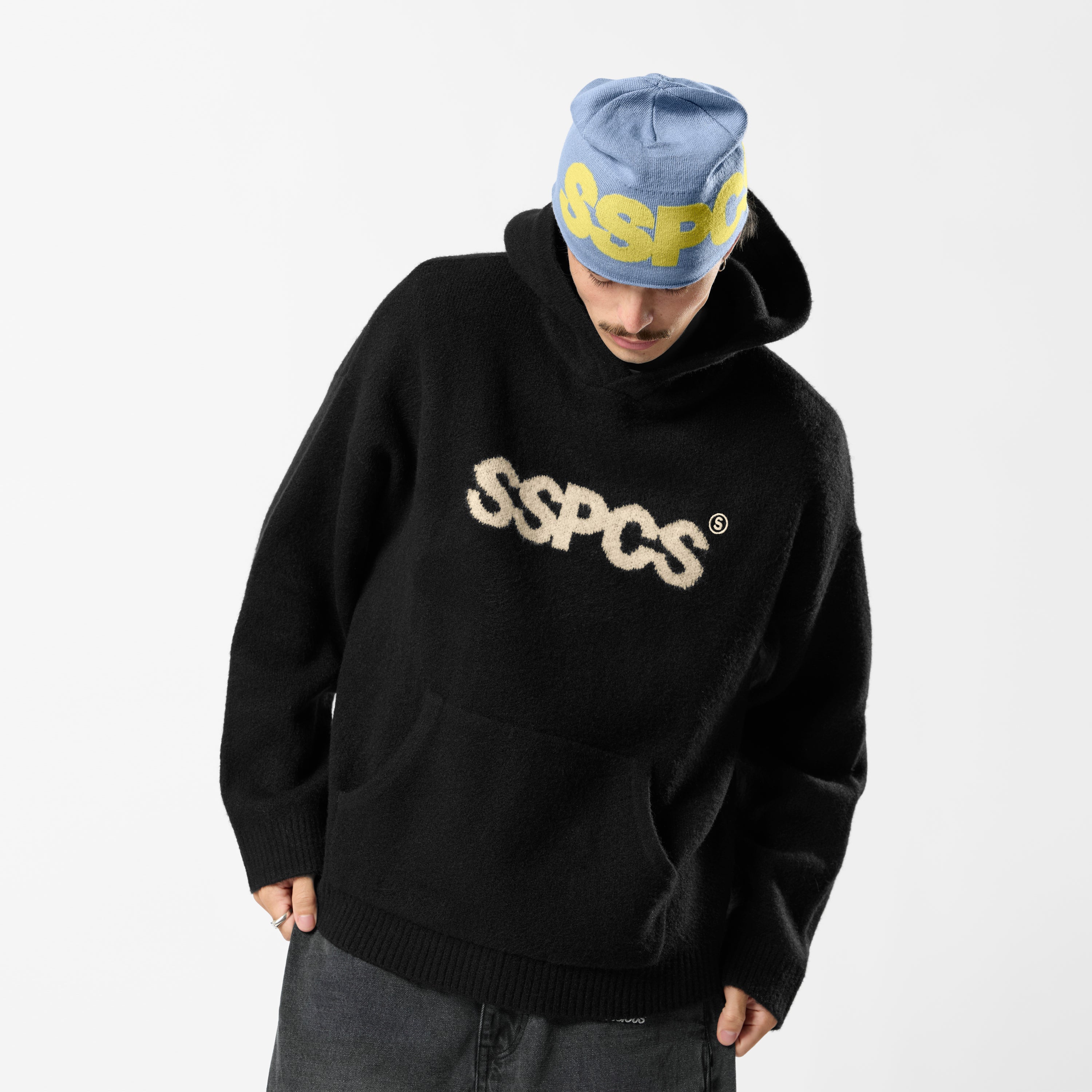 SSPCS Knitted Hoodie - Black – Suspicious Antwerp