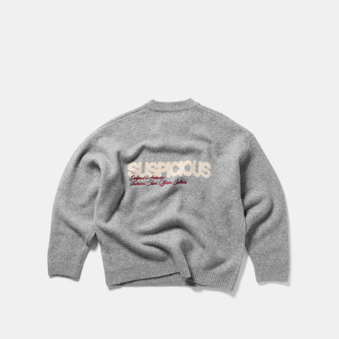 Winter 2 / Script Knitted Sweat - Heather Grey