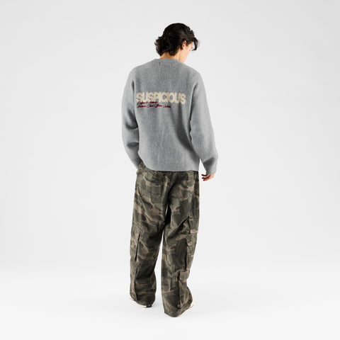 Winter 2 / Script Knitted Sweat - Heather Grey