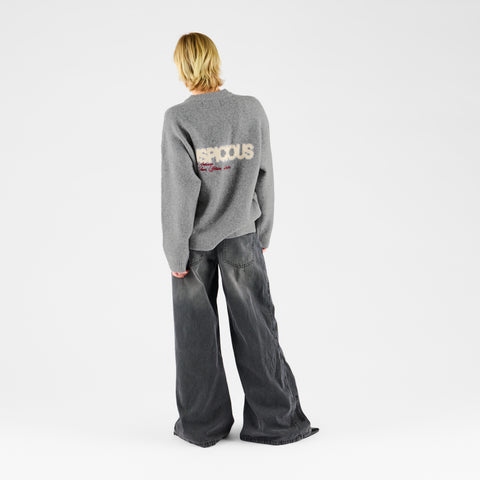 Winter 2 / Script Knitted Sweat - Heather Grey