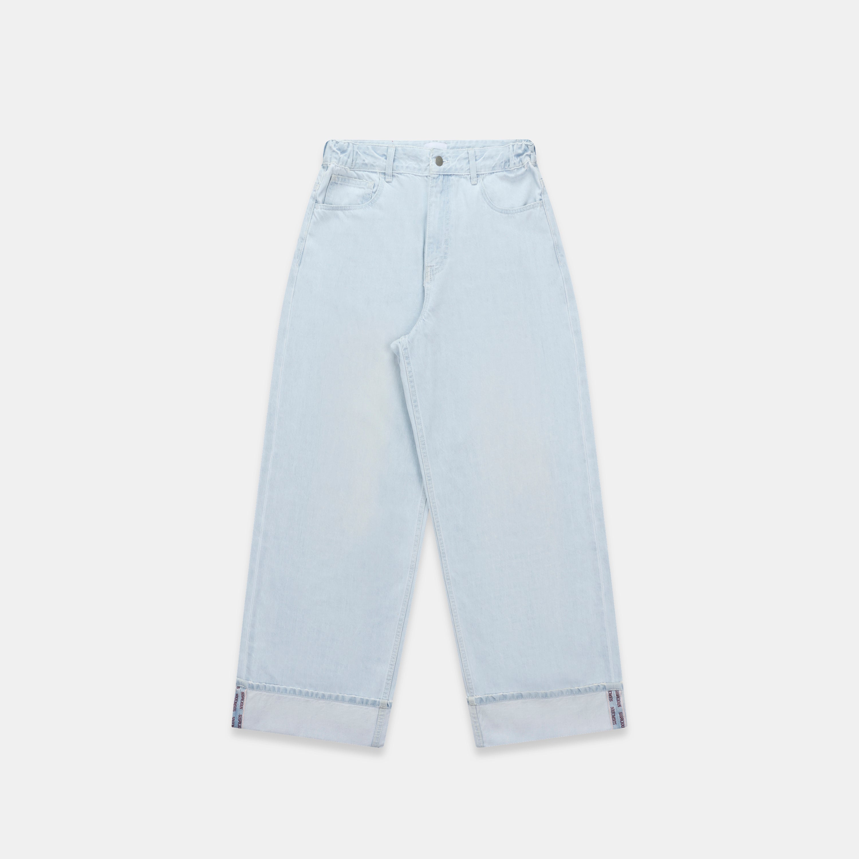 Selvedge Turn-Up Baggy Jeans - Bleached – Suspicious Antwerp