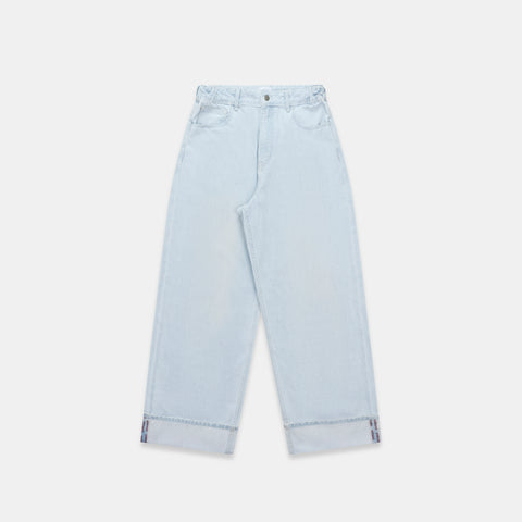 Winter2 / Selvedge Turn-Up Baggy Jeans - Bleached