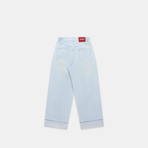 Winter2 / Selvedge Turn-Up Baggy Jeans - Bleached
