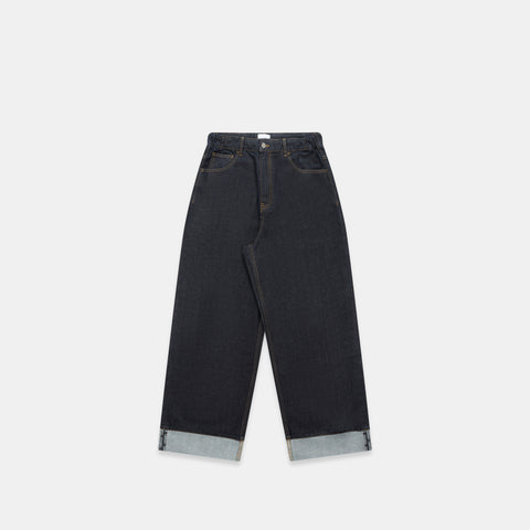 Winter2 / Selvedge Turn-Up Baggy Jeans - Indigo