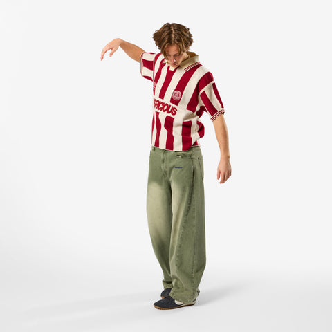 Off Season / Sideline Knitted Football Polo - Red