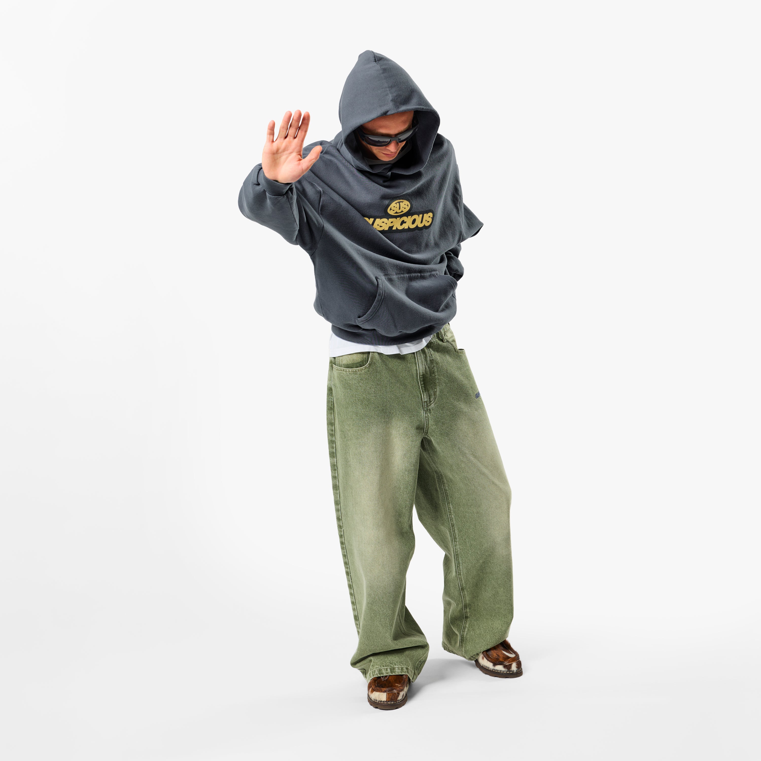 スタンプ　STAMP HOODIE SACHI Stamp Zip Hoodie in Charcoal | SACHI.LA