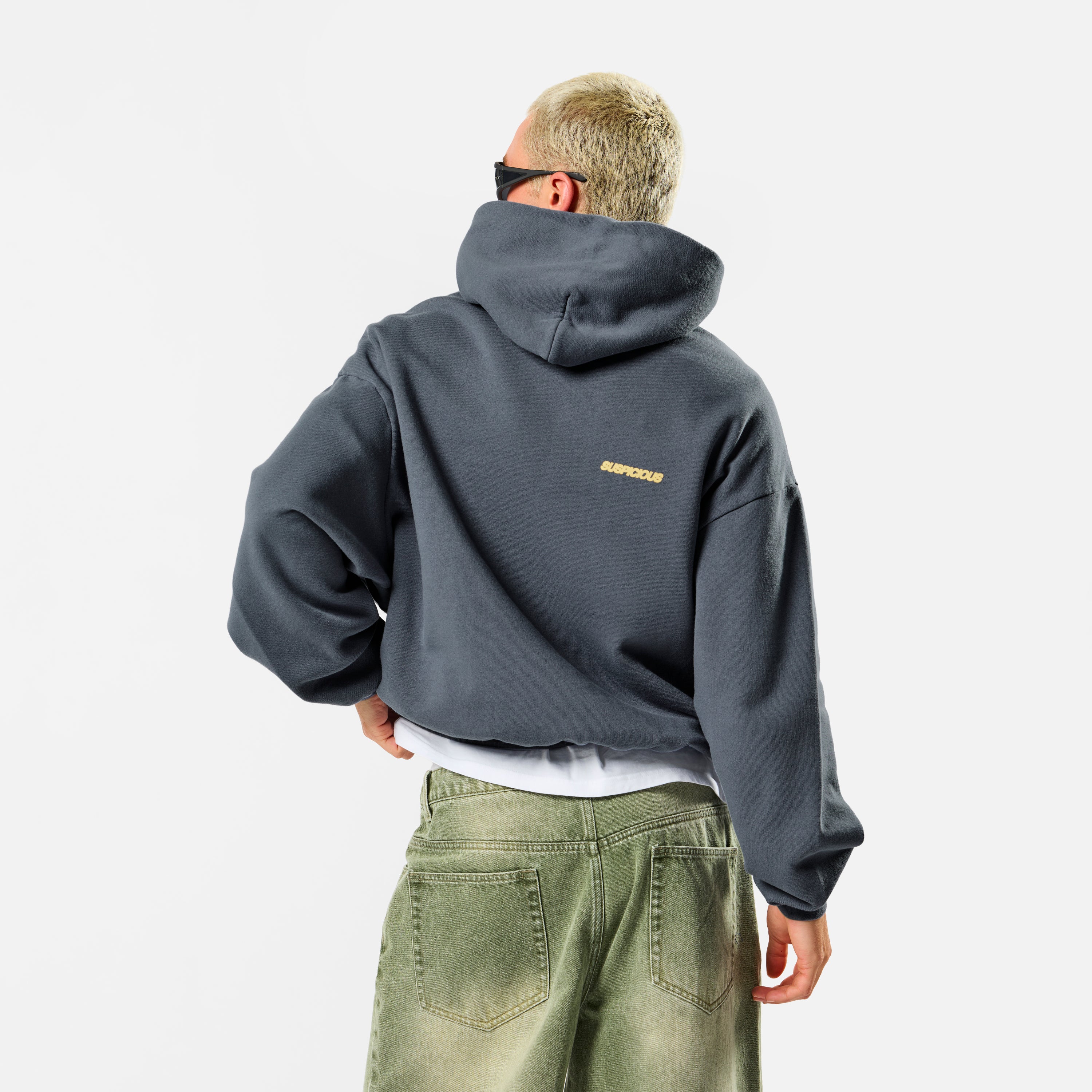 スタンプ　STAMP HOODIE SACHI Stamp Zip Hoodie in Charcoal | SACHI.LA