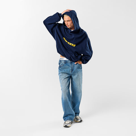 Camo / Slanted Hoodie - Deep Navy