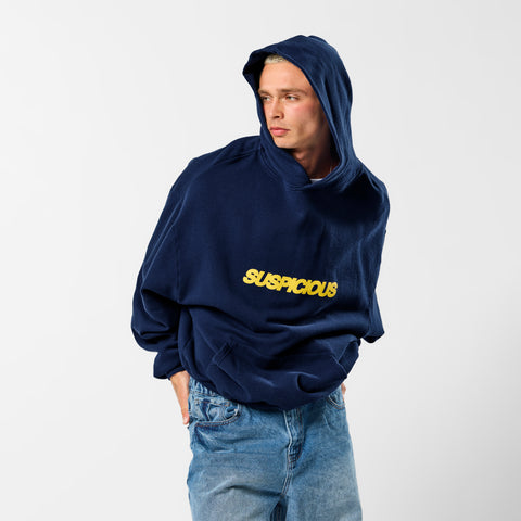 Camo / Slanted Hoodie - Deep Navy