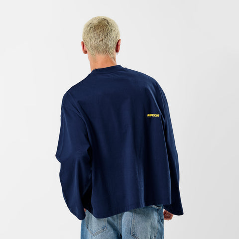 Camo / Slanted Longsleeve - Deep Navy