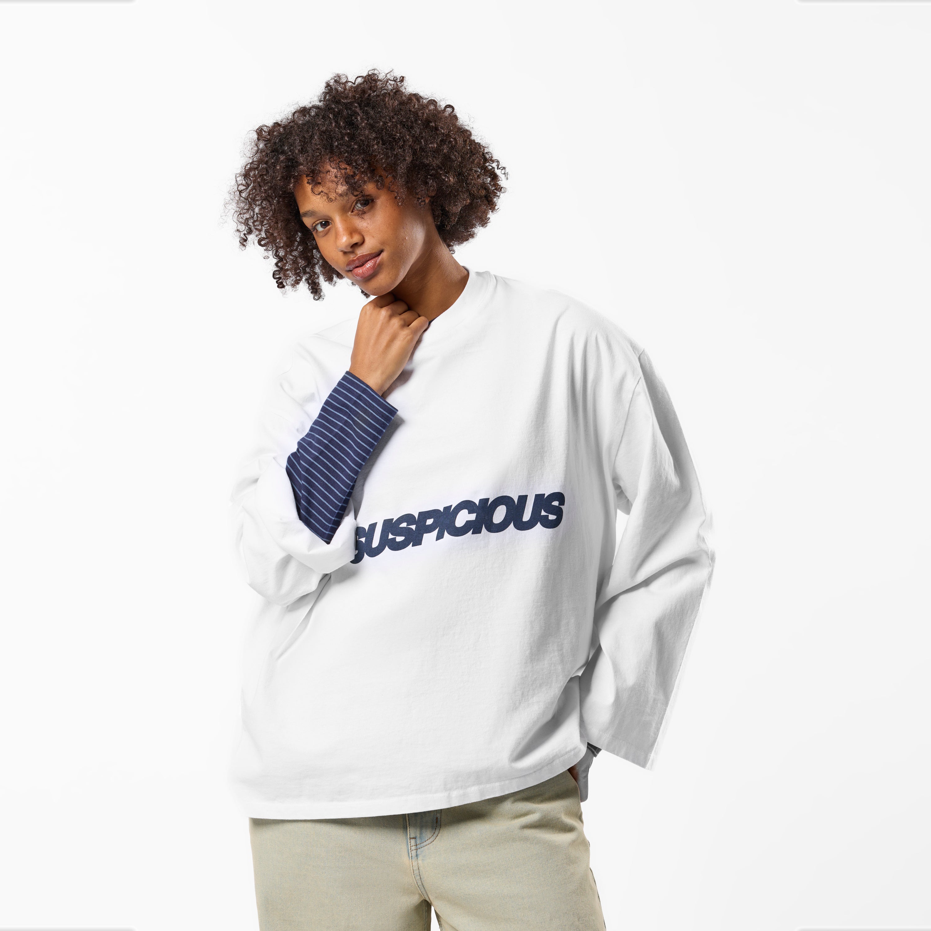 Slanted Longsleeve - White – Suspicious Antwerp