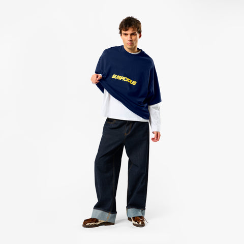 Camo / Slanted Tee - Deep Navy