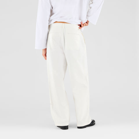 Summer Breeze / Solid Cotton Pleated Pants - Natural