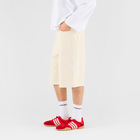 Summer Breeze / Solid Jeans Shorts - Egret