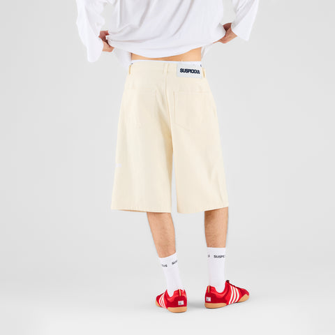 Summer Breeze / Solid Jeans Shorts - Egret