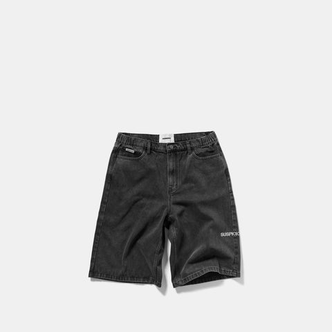 Summer Breeze / Solid Jeans Shorts - Washed Black