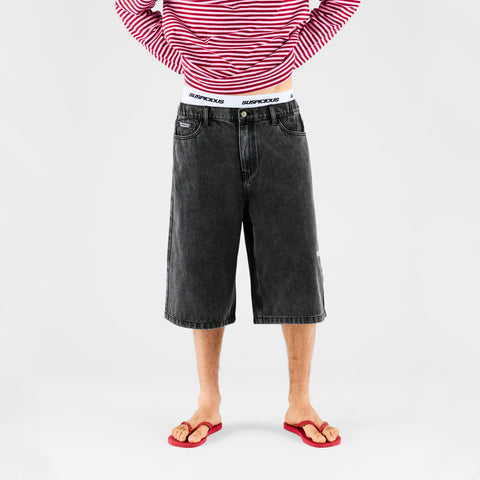 Summer Breeze / Solid Jeans Shorts - Washed Black