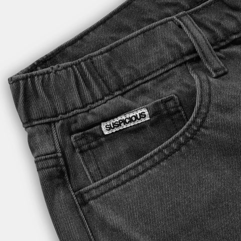 Summer Breeze / Solid Jeans Shorts - Washed Black