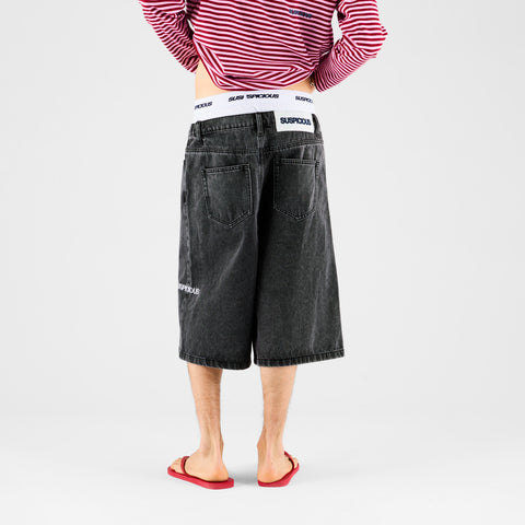 Summer Breeze / Solid Jeans Shorts - Washed Black