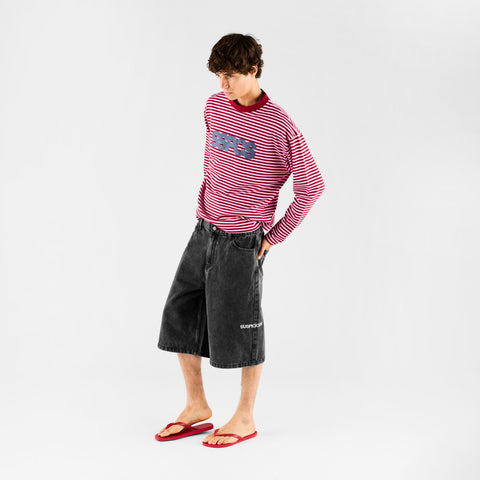 Summer Breeze / Solid Jeans Shorts - Washed Black